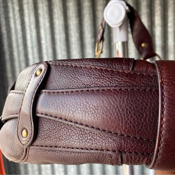 VTG Michael Kors Burgundy Brown Hobo Shoulder Bag w/ Gold Hardware - Picture 7 of 9